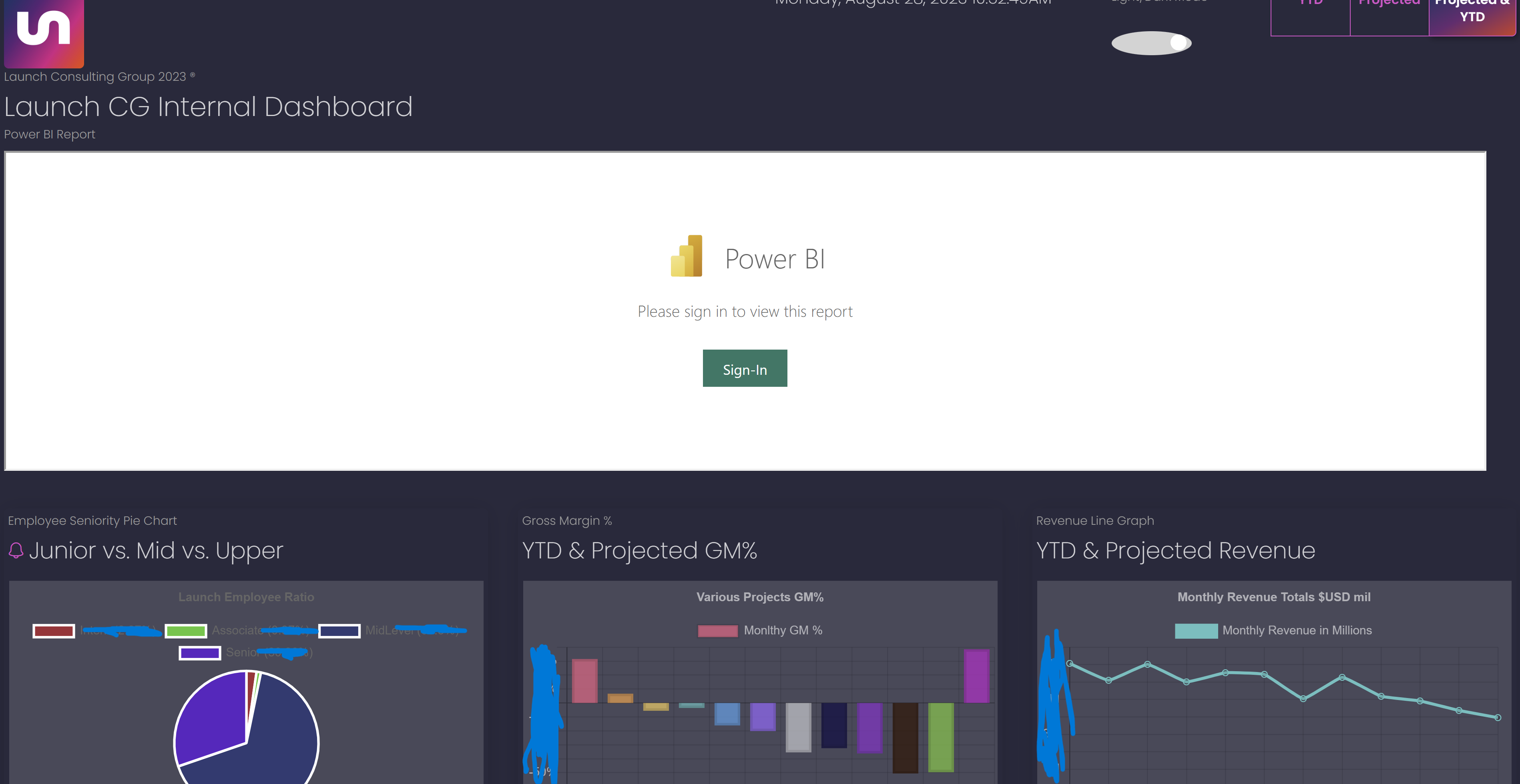 Launch Consulting Dashboard Screenshot